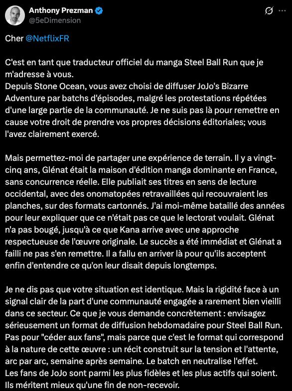 jojo的奇妙冒险 飙马野郎 netflix 分集放送问题_JOJO的奇妙冒险飙马野郎_jojo的奇妙冒险 飙马野郎 抗议事件